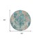 Homeroots 8' Teal Blue Ivory And Light Brown Round Damask Washable Indoor Outdoor Area Rug 596395 - alternate 8