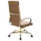 Leisuremod Benmar High-Back Leather Office Chair with Gold Frame, Light Brown BOTG19LBRL - alternate 5