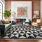 World Rug Gallery Geometric Diamond Washable Non Slip Area Rug 5 ft x 7 ft Cream WR74CREAM5X7 - alternate 7