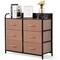 Homeroots 31in Brown Fabric and Metal Accent Chest With Two Shelves And Six Drawers 470359 - alternate 1