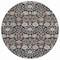 Homeroots 8' Black Brown And Beige Round Floral Washable Indoor Outdoor Area Rug 605415 - alternate 5