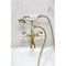 Kingston Brass 7-Inch Wall Mount Tub Faucet with Hand Shower, Brushed Brass CC549T7 - alternate 5
