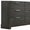Homeroots 59" Gray Solid and Manufactured Wood Six Drawer Double Dresser 490461 - alternate 5