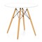 Homeroots 30" White And Natural Rounded Fiberglass And Solid Wood Dining Table 520870 - alternate 1