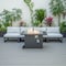 Leisuremod Chelsea 5-Pc Aluminum Sectional & Fire Pit Set, Weather-Resistant, 6-Person CSFBL-4LGR - alternate 8