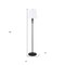 Homeroots 60" Black Floor Lamp With White Fabric Drum Shade 523365 - alternate 7