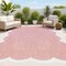 Jonathan Y Alice Classic Cottage Two-Tone Scalloped Light Rose/Cream 4 ft. x 6 ft. Shaped Area Rug SHP103B-4 - alternate 1
