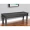 Homeroots 58" Black Floral Distressed Solid Wood Dining Bench 522089 - alternate 1