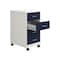 Space Solutions 14.25 in W 4 Drawer Mobile Organizer, Pearl White / Navy 25949 - alternate 6