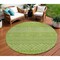 Homeroots 8' Lime Green And Ivory Round Chevron Washable Indoor Outdoor Area Rug 612276 - alternate 1