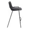 Homeroots Set of Two 26" Black Faux Leather And Steel Low Back Counter Height Bar Chairs 555660 - alternate 7