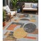Homeroots 5' X 8' Gray Gold And Orange Geometric Washable Indoor Outdoor Area Rug 618023 - alternate 1