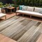 Homeroots 9' X 12' Brown And Ivory Striped Washable Indoor Outdoor Area Rug 630979 - alternate 1