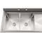 Koolmore 63 in. 18-Gauge 2-Compartment Commercial Sink with Backsplash and 24 in. Right Drainboard KM-SB182414-24R3 - alternate 9