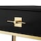 Homeroots 47" Black And Gold Stainless Steel Coffee Table With Two Drawers 543868 - alternate 6