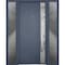 Vdomdoors Steel Door Deux 0729 Gray Graphite 2 Sidelight Exterior Windows Stainless Inserts Single Modern Pai DEUX0729EXD-GRE-W14+36+14 x H80-Left-hand Inswing - alternate 5