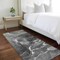 Homeroots 8' Runner Black Gray and White Abstract Washable Non Skid Indoor Outdoor Runner Rug 559443 - alternate 7