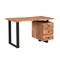 Homeroots 54" Brown and Black Solid Wood and Metal Writing Desk and Bookshelf Set With Three Drawers 634362 - alternate 9