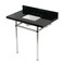 Kingston Brass 36" Black Granite Console Sink with Brass Legs, 8-Inch, 3-Hole, Black Granite/Polished Nickel KVPK36KBSQ6 - alternate 1