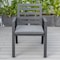 Leisuremod Chelsea Modern Patio Dining Armchair in Aluminum with Removable Cushions, Black, 2PK CC20BL-BL2 - alternate 7