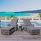 Homeroots 78" Gray Metal Outdoor Chaise Lounge with Gray Cushion 625686 - alternate 6