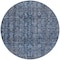 Homeroots 8' Blue And Black Round Damask Washable Indoor Outdoor Area Rug 605087 - alternate 7