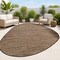 Jonathan Y Callan Modern Rustic Abstract Brown/Black 8 ft. x 10 ft. Indoor/Outdoor Shaped Area Rug SHP202A-8 - alternate 1
