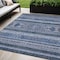 Homeroots 5' X 8' Navy Blue And Denim Blue Southwestern Washable Indoor Outdoor Area Rug 582831 - alternate 1