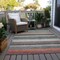 Homeroots 5' X 8' Pale Aqua Copper And Taupe Striped Washable Indoor Outdoor Area Rug 618263 - alternate 7