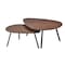Homeroots Set of Two Brown And Black Wood And Metal Oval Nested Tables, 2PK 372964 - alternate 1