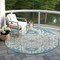 Homeroots 8' Teal Blue Green And Ivory Round Oriental Washable Indoor Outdoor Area Rug 596646 - alternate 6