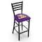 Holland Bar Stool Co 30" Blk Wrinkle Louisiana State Stationary Bar Stool, Ladder Back L00430LaStUn - alternate 1