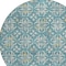 Homeroots 8' Teal Blue Gray And Gold Round Floral Washable Indoor Outdoor Area Rug 595993 - alternate 7