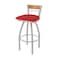 Holland Bar Stool Co Revelle 30in Swivel Bar Stool with Anodized Nickel Finish, Medium Back and Canter Red Seat 881 - alternate 1