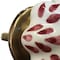 Homeroots Set of Twelve Burgundy White And Copper Floral Ceramic Drawer Pull Knobs, 12PK 321686 - alternate 6
