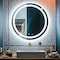 Fab Glass And Mirror LED Round Bathroom Mirror, Wall Mounted Vanity Makeup Mirror with Anti Fog, Dimmable Touch Butt HC28RD - alternate 6