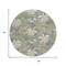 Homeroots 8' Gray Beige And Olive Green Round Botanical Leaves Washable Indoor Outdoor Area Rug 618402 - alternate 5