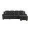 Homeroots 111" Charcoal Polyester Blend Sleeper USB Sleeper Sofa And Toss Pillow With Black Legs 559223 - alternate 1