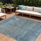 Homeroots 10' X 14' Blue And Ivory Abstract Washable Indoor Outdoor Area Rug 631094 - alternate 1