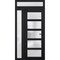 Vdomdoors Front Exterior Prehung FiberGlass Door Frosted Glass / Manux 8002 Matte Black / Sidelight and Trans MANUX8002EXD-BLK-W30+12 x H80+14-LH - alternate 6