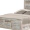 Homeroots White Carved Geometric Distressed Reclaimed Wood Queen Bed Frame 521085 - alternate 6