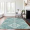 Homeroots 5' X 8' Aqua Teal Blue And Ivory Medallion Washable Indoor Outdoor Area Rug 589027 - alternate 7