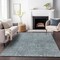 Homeroots 3' X 5' Teal Blue And Gray Southwestern Washable Indoor Outdoor Area Rug 587086 - alternate 8