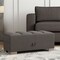 Homeroots 50" Gray and Brown Chenille Tufted Storage Ottoman 608886 - alternate 1