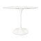 Homeroots 40" White Rounded Stone And Metal Pedestal Base Dining Table 520844 - alternate 1
