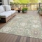 Homeroots 10' X 14' Artichoke Green Brown And Ivory Damask Washable Indoor Outdoor Area Rug 599393 - alternate 9