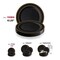 Smarty Had A Party 10.25" Black with Gold Edge Rim Plastic Dinner Plates (120 Plates), 120PK 110BG-CASE - alternate 8
