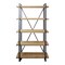 Homeroots Natural Metal and Wood Five Tier Bookcase 517715 - alternate 1