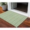 Homeroots 3' X 5' Green And Ivory Ogee Washable Indoor Outdoor Area Rug 601560 - alternate 1
