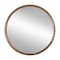 Homeroots 32" Brown Round Wood Framed Accent Mirror 485081 - alternate 1